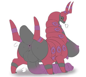 anus balls big_breasts big_penis breasts busty_feral curved_penis feral genitals glistening glistening_eyes grey_balls grey_body grey_penis gynomorph gynomorph_feral huge_breasts huge_penis intersex intersex_feral long_neck looking_at_viewer markings medial_ring multicolored_penis narrowed_eyes penis purple_markings purple_penis red_body side_view simple_background solo two_tone_penis white_background yellow_eyes hardscales nintendo pokemon generation_5_pokemon pokemon_(species) scolipede hi_res