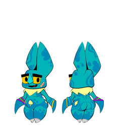 anthro bandage bat_wings belly big_belly big_butt big_ears big_eyes black_eyes blue_body blue_ears blue_fur bodily_fluids bottom_heavy bracelet bubble_butt butt clothing cute_fangs diamond_(marking) diamonds_(suit) eyewear fangs footwear front_view fur fur_markings fur_tuft glasses jewelry long_ears looking_at_viewer male markings membrane_(anatomy) membranous_wings moobs mostly_nude neck_tuft nerd overweight pupils rear_view short_tail shortstack shortstack_male simple_background slightly_chubby smile smiling_at_viewer socks solo spades_(marking) spades_(suit) suit_symbol tail teal_body teal_fur teeth three-quarter_view toony tuft wearing_glasses white_background wide_hips wings yellow_body yellow_eyes yellow_eyewear yellow_fur yellow_glasses jotarofur cartoon_network mao_mao:_heroes_of_pure_heart eugene_(mao_mao) yougene_(lecat420) 1:1 absurd_res hi_res model_sheet