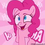 blue_eyes clothed clothed_feral clothing clown clown_costume cutie_mark female feral hair hooves humor long_hair looking_at_viewer onomatopoeia open_mouth pattern_background pink_hair pink_tail quadruped simple_background solo sound_effects tail teeth text tongue mouseuart friendship_is_magic hasbro my_little_pony pinkie_pie_(mlp) earth_pony equid equine horse mammal pony 1:1 animated artist_name english_text hi_res meme short_playtime sound webm