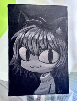 :3 clothing female hair inner_ear_fluff looking_at_viewer pupils slit_pupils solo sweater topwear tuft turtleneck iseenudepeople tsukihime type-moon neco-arc animal_humanoid cat_humanoid felid felid_humanoid feline feline_humanoid humanoid mammal mammal_humanoid neco_spirit 2025 headshot_portrait hi_res photography_(artwork) portrait signature traditional_media_(artwork)