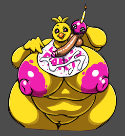 4_fingers anthro areola ball_squish balls beak belly bib bib_only big_areola big_balls big_belly big_breasts big_nipples big_penis birthday_candle black_eyes bodily_fluids breasts brown_balls brown_body brown_penis buckteeth candle clothing cum cum_from_penis cum_on_clothing duo erection eyebrows female female_anthro fingers fire food genital_fluids genitals glans glistening glistening_areola glistening_balls glistening_beak glistening_genitalia glistening_glans glistening_head glistening_nipples glistening_penis grey_background grey_eyelids grey_neck half-closed_eyes huge_breasts huge_hips huge_penis huge_thighs humanoid_genitalia humanoid_penis humanoid_vulva innie_vulva larger_anthro larger_female lit_candle looking_at_another machine male male/female male_on_anthro narrowed_eyes nipples non-mammal_breasts non-mammal_nipples nude obese obese_anthro obese_female orange_beak overweight overweight_anthro overweight_female penis pink_areola pink_eyes pink_glans pink_head pink_nipples pink_text plump_labia pupils raised_eyebrow satisfied satisfied_look simple_background size_difference small_but_hung smaller_male squish teeth text text_on_bib thick_thighs vulva white_bib white_sclera wide_hipped_anthro wide_hipped_female wide_hips yellow_body yellow_breasts yellow_vulva nsfwoaf five_nights_at_freddy's scottgames chica_(fnaf) cupcake_(fnaf) animatronic avian bird chicken food_creature galliform gallus_(genus) living_cupcake phasianid robot robot_anthro 2025 digital_media_(artwork) english_text hi_res shaded