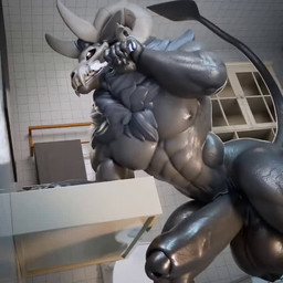 2_horns abs anthro balls bathroom big_balls big_penis black_sclera bodily_fluids bone brush brushing brushing_teeth casual_erection casual_nudity detailed_background erection foreskin fur genitals glistening glistening_body glistening_fur grey_body grey_fur horn huge_balls huge_penis humanoid_genitalia humanoid_penis hyper inside long_tail male male_anthro muscular muscular_anthro muscular_arms muscular_male neck_tuft nipples nude nude_anthro nude_male obliques pecs penis pointed_tail serratus skull skull_head solo sweat sweatdrop tail throbbing throbbing_balls throbbing_penis toothbrush tuft unnoticed_erection white_eyes babymoon leodamodeler_(modeler) american_mythology indigenous_north_american_mythology mythology north_american_mythology roderick_(elsifthewolf) mammal monster wendigo 1:1 2025 3d_(artwork) 3d_animation animated blender_(artwork) digital_media_(artwork) short_playtime sound webm