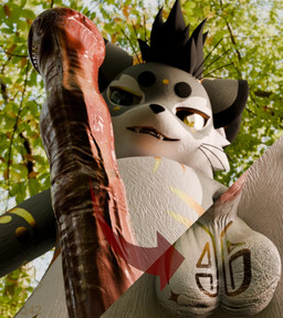 animal_genitalia animal_penis anthro ball_bulge balls big_balls big_penis bulge cock_vore equine_genitalia equine_penis forest genitals heterochromia male penile penis plant smug smug_face solo tree vore peq42 peq_(peq42) felid feline mammal mayu_(azuki) 3d_(artwork) digital_media_(artwork) hi_res