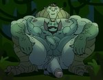 anthro balls big_penis crown duo facial_hair feet genitals headgear horn long_ears male male/male nipples outdoor_nudity outside penis scales size_difference tail talons toes posduroo adventure_time cartoon_network hierophant_(adventure_time) vampire_king felid humanoid hybrid lion mammal pantherine vampire