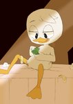 anthro beak condom discarded_condom male money nipples prostitution sexual_barrier_device simple_background solo tongue tongue_out young young_anthro threek disney ducktales ducktales_(2017) louie_duck anatid anseriform avian bird duck absurd_res hi_res