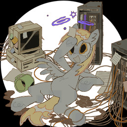 beverage bodily_fluids coffee coffee_mug computer electronics female monitor open_mouth solo tears wings poneko-chan friendship_is_magic hasbro my_little_pony mythology derpy_hooves_(mlp) equid equine horse mammal mythological_creature mythological_equine pegasus pony 1:1 hi_res