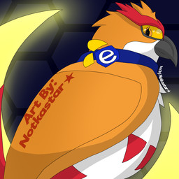 collar feathered_crest feathers feral head_crest male markings moon outside solo yellow_eyes conditional_dnp notkastar e621 nintendo pokemon accipitrid accipitriform avian bird generation_2_pokemon noctowl pokemon_(species)