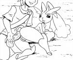 2016 anthro balls black_and_white blush bodily_fluids bottomless breasts butt clothed clothing darkyamatoman duo erection female fur generation_4_pokemon genital_fluids genitals hot_dogging human human_on_anthro humanoid_genitalia humanoid_penis interspecies lagomorph lopunny lying male male/female mammal monochrome nintendo nipples nude open_mouth penis pokemon pokemon_(species) pokephilia pussy sex smile thick_thighs vaginal_fluids wide_hips