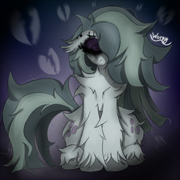 abstract_background blue_background bodily_fluids broken_heart crying cutie_mark ear_piercing eyebrow_piercing eyebrows eyelashes eyes_closed eyeshadow facial_piercing female feral fur gradient_background green_hair green_mane green_tail grey_body grey_fur hair makeup mane messy_hair messy_mane messy_tail multicolored_hair multicolored_mane multicolored_tail piercing purple_background purple_eyeshadow running_makeup sad simple_background sitting solo tail tears text thick_eyelashes white_body worny friendship_is_magic hasbro my_little_pony mythology marble_pie_(mlp) earth_pony equid equine fimir horse mammal mythological_creature mythological_equine pony 1:1 2026 absurd_res digital_drawing_(artwork) digital_media_(artwork) hi_res signature