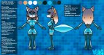 anthro biped breasts clothing female female_anthro latex latex_clothing latex_skinsuit mind_control skinsuit solo text tight_clothing vulpivoid hazmat_girl heather_sinclair canid canine fox grey_fox mammal urocyon english_text hi_res model_sheet