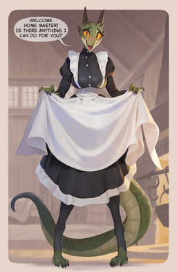 anthro apron big_breasts biped blush blush_lines border breasts claws clothed clothing clothing_lift countershade_tail countershading digitigrade dress dress_lift female footwear front_view green_body green_claws green_finger_claws green_scales green_tail green_toe_claws legwear maid_uniform non-mammal_breasts open_mouth open_smile outside_border red_eyes scales smile solo speech_bubble standing stirrup_legwear stirrup_stockings stockings strip_game tail talking_to_viewer toeless_legwear toeless_stockings uniform ventral_scales white_apron white_border white_clothing yellow_sclera bonifasko microsoft strip_meme the_elder_scrolls the_lusty_argonian_maid lifts-her-tail argonian scalie 2023 alternate_version_at_source hi_res