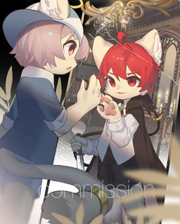 anthro black_cape black_clothing broken_mirror candle cape clothing duo eye_contact female fur hair hand_pawpads hat headgear headwear holding_melee_weapon holding_object holding_sword holding_weapon inside kemono looking_at_another male melee_weapon mirror open_mouth pink_hair red_eyes red_hair spade_tail sword tail tan_body tan_fur weapon young young_anthro young_female young_male emolga_1 domestic_cat felid feline felis mammal 2023 hi_res