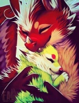 2012 ambiguous_gender amyth_(character) digital_media_(artwork) dragon duo embrace eyes_closed falvie falvie_(character) feathered_wings feathers female feral fur furred_dragon green_body green_fur horn hug mythological_creature mythological_scalie mythology red_body red_fur scalie wings