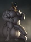 3:4 anthro balls big_balls big_penis big_tail bng canid canine demon foreskin genitals half-erect hi_res horn huge_balls huge_penis huge_tail humanoid_genitalia humanoid_penis hybrid hyper hyper_balls hyper_genitalia hyper_penis hyper_tail male mammal musclegut muscular muscular_anthro muscular_male nude overweight overweight_anthro overweight_male pecs penis smile solo standing tail vein veiny_muscles veiny_penis