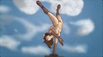 action_pose anthro breasts female hair handstand hanging_breasts low-angle_view nude paws pose solo wide_hips androidz celest_(androidz) domestic_cat felid feline felis mammal 16:9 hi_res widescreen