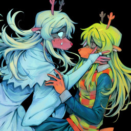anthro black_background blonde_hair bodily_fluids clothing crying dress female freckles hair horn ring simple_background snowgrave solo tears white_clothing white_dress goomyloid deltarune undertale_(series) noelle_holiday deer mammal new_world_deer reindeer 2025 hi_res