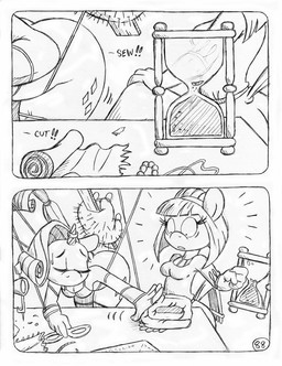 anthro bdsm big_butt bodily_fluids bondage bound butt clothed clothed_anthro clothed_female clothing cutie_mark dominant dominant_anthro dominant_female dress eyelashes female fully_clothed fully_clothed_anthro fully_clothed_female horn horn_jewelry horn_ring hourglass_(object) inhibitor_ring instruction jewelry magic_inhibitor magic_suppression partially_clothed_anthro partially_clothed_female pillow pincushion ring_(jewelry) sewing sewing_machine spanking_machine submissive submissive_anthro submissive_female surprised sweat sweatdrop torture_device wrapped wrapped_up circe_(artist) friendship_is_magic hasbro my_little_pony mythology blue_nile_(mlp) rarity_(mlp) earth_pony equid equine horse mammal mythological_creature mythological_equine pony unicorn comic monochrome traditional_media_(artwork)