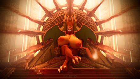 anthro areola big_breasts bodily_fluids breast_rest breasts butt chair claws clothed clothing crossed_legs dominant dominant_female eye_contact female furniture grin happy huge_breasts inside lactating leaking leaking_milk looking_at_another looking_at_viewer mature_female milk nipples nude orange_body pokemorph pose posing_nude queen royalty scales scaly_tail smile solo tail thick_thighs throne throne_room toe_claws topless wings echolance bluejuicyjuice_(modeler) mythology nintendo pokemon charizard_(bluejuicyjuice) charizard dragon generation_1_pokemon mythological_creature mythological_scalie pokemon_(species) reptile scalie 3d_(artwork) absurd_res blender_(artwork) blender_eevee_(artwork) digital_media_(artwork) hi_res