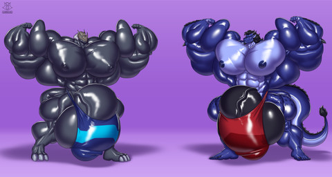 abs anthro armor balls barazoku big_bulge big_muscles black_balls black_hair black_horn black_nipples black_penis blue_body bulge genitals hair headgear helmet horn huge_bulge huge_muscles hyper hyper_bulge hyper_muscles male muscular muscular_anthro muscular_male muscular_thighs nipples penis regnar bandai_namco digimon mythology psych_hydra digimon_(species) dragon mythological_creature mythological_scalie scalie absurd_res hi_res