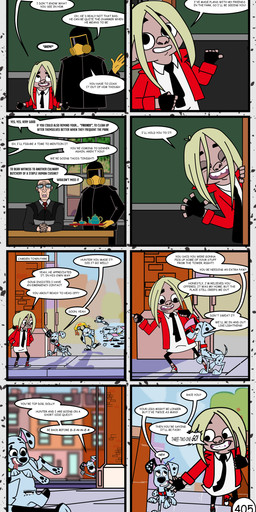 black_clothing black_spots black_suit clothing dialogue duo female feral fur group jacket male radiation_suit red_clothing red_jacket red_topwear speech_bubble spots suit text topwear trio white_body white_fur redundantmodule 101_dalmatian_street 101_dalmatians disney alfred_bright dolly_(101_dalmatians) dylan_(101_dalmatians) hunter_de_vil lilith_(101_dalmatians) canid canine canis dalmatian domestic_dog human mammal absurd_res comic english_text hi_res