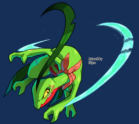 angry attack female feral green_body leaf leaf_tail scar scarf solo tail yellow_eyes blitzdrachin conditional_dnp nintendo pokemon pokemon_mystery_dungeon spike_chunsoft flutter_the_grovyle generation_3_pokemon grovyle pokemon_(species) alpha_channel