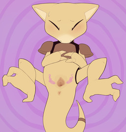 abstract_background anthro anus biped blush bodily_fluids butt clitoral_hood clitoris digitigrade eyes_closed feet female front_view genitals hand_on_belly lying on_back presenting presenting_anus presenting_hindquarters presenting_vulva psychic_powers soles solo spiral_background spread_legs spread_vulva spreading sweat vulva yellow_body porldraws nintendo pokemon abra generation_1_pokemon mammal pokemon_(species) 2025 absurd_res digital_drawing_(artwork) digital_media_(artwork) hi_res
