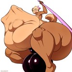 abdominal_bulge anthro balls big_balls big_butt bulge butt clothing crouching duo ear_piercing genitals highlights_(coloring) huge_butt male piercing pole thick_thighs thong underwear vore kalnareff mythology kalnareff_(character) tensa_hawthorne canid canine canis domestic_dog dragon mammal mythological_creature mythological_scalie scalie shiba_inu spitz 1:1 hi_res