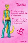 anthro belt biped blue_eyes boots bottomwear clothed clothing collar denim denim_bottomwear denim_clothing ear_piercing ear_ring eyeshadow femboy footwear fur gender_symbol gloves half-closed_eyes hand_on_hip handwear jeans looking_at_viewer makeup male male/male_symbol male_symbol narrowed_eyes pants piercing pink_background pink_male_symbol pose ring_piercing sexuality_symbol shoes simple_background slim smile solo standing stated_homosexuality stated_sexuality super_gay symbol text topwear vest yellow_body yellow_fur kostos_art domestic_cat felid feline felis mammal 2:3 digital_media_(artwork) english_text hi_res signature