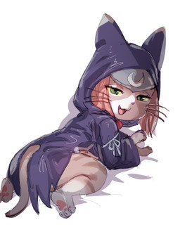 3_toes clothing feet female fur furgonomics green_eyes pawpads paws robe semi-anthro solo striped_body striped_fur stripes tail toes bow_(artist) capcom monster_hunter monster_hunter_stories_2:_wings_of_ruin tsukino_(monster_hunter_stories) domestic_cat felid feline felis felyne lynian mammal palico