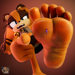5_toes angry anthro blush body_blush dirty dirty_feet duo extreme_size_difference feet female female/female foot_blush foot_fetish foot_focus gesture hand_gesture humanoid_feet orange_body plantigrade pointing pointing_at_another purple_body size_difference soles stuck_to_foot toes milkmeister3d sega sonic_boom sonic_the_hedgehog_(series) blaze_the_cat sticks_the_jungle_badger badger felid feline mammal mustelid musteline 1:1 3d_(artwork) absurd_res digital_media_(artwork) hi_res