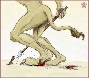 anthro battle border claws crush feet gore hindpaw macro male micro paws red_border stomping toes trampling shiraclawr felid feline human lion mammal pantherine absurd_res hi_res