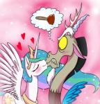 <3 blush crown cutie_mark discord_(mlp) draconequus equine eyes_closed female feral friendship_is_magic hair horn horse kissing male mickeymonster multi-colored_hair my_little_pony necklace plunger pony princess_celestia_(mlp) red_eyes sparkles winged_unicorn wings
Rating: Questionable
Score: 7
User: 2DUK
Date: August 26, 2012