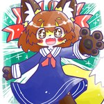 anthro blush blush_stickers chibi clothed clothed_anthro clothed_female clothing cute_fangs daww fangs female female_anthro fur hair happy kemono looking_at_viewer open_mouth open_smile pawpads paws smile smiling_at_viewer solo tail teeth tongue young young_anthro young_female annyui0611 canid canine fox mammal 1:1 2025 digital_media_(artwork) hi_res