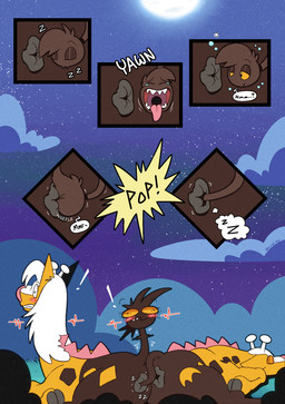 anal anal_penetration antlers anus blush blush_lines brown_body brown_fur cloud cloven_hooves dialogue duo fur hooves horn living_tail night orange_sclera penetration sky sleeping speech_bubble spikes spikes_(anatomy) star starry_sky tail tail_head unusual_anatomy unusual_tail yellow_body yellow_fur respecies nintendo pokemon kyp_(character) trevor-fox_(character) generation_2_pokemon girafarig pokemon_(species) comic hi_res