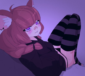 adolescent bandage bandage_on_face bandage_on_nose bandage_on_thigh bangs biped clothed clothed_female clothed_humanoid clothing female female_humanoid hair high-angle_view legwear long_hair looking_at_viewer plantigrade pose rat_ears slim solo stirrup_legwear thigh_highs three-quarter_view young young_female young_humanoid saplpapl vallure vtuber immy_bisou humanoid mammal murid murine rat rodent digital_drawing_(artwork) digital_media_(artwork) full-length_portrait portrait shaded soft_shading