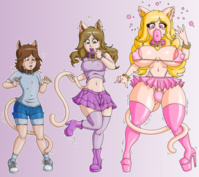 alternative_fashion base_one_layout basic_sequence before_and_after big_breasts bikini bimbo_(fashion) bimbofication blush body_size_growth bottomwear breasts bulge clothed clothing collar ear_piercing ear_ring expansion footwear g-string gender_transformation grey_background growth gyaru gynomorph hair hair_growth heart_eyes heart_symbol high_heels highleg hyper hyper_lips intersex j-fashion legwear linear_sequence lip_expansion lips long_hair looking_at_viewer male microskirt mind_control miniskirt motion_lines mtg_transformation mti_transformation navel nipple_outline one_row_layout piercing pleated_skirt ring_piercing shaking shoes simple_background size_transformation skirt small_waist solo squish standing stockings surprised swimwear tail tail_over_skirt thick_lips thick_thighs thigh_expansion thigh_squish thong_straps three_frame_image three_frame_sequence transformation transformation_sequence trembling two-piece_swimsuit underwear wide_hips y2k_(fashion) sutibaru animal_humanoid cat_humanoid felid felid_humanoid feline feline_humanoid humanoid mammal mammal_humanoid hi_res sequence