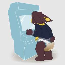 anthro bodily_fluids diaper feces genital_fluids male pooping soiled_diaper soiling soiling_diaper solo straining unclean_diaper urine used_diaper using_diaper wet wet_diaper wetting wetting_diaper possumkiddo bat mammal 1:1 2023 hi_res