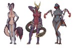 absurd_res almudron anon_bardos anthro arthropod breasts capcom dragon elder_dragon female genitals group hi_res insect magnamalo monster_hunter muscular muscular_female mythological_creature mythological_scalie mythology nerscylla nipples non-mammal_breasts nude pussy scalie tail