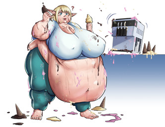 5_toes abdominal_scar arm_scar bangs barefoot belly belly_overhang bent_arm big_belly big_breasts biped blonde_hair blue_bottomwear blue_clothing blue_eyes blue_pants blue_shirt blue_topwear blush bodily_fluids bottomwear breasts cheek_scar chubby_cheeks cleavage closed_smile clothed clothed_female clothed_humanoid clothing confusion double_chin facial_scar feet female female_humanoid flabby_arms flabby_legs food food_on_arm food_on_belly food_on_clothing food_on_face food_on_pants food_on_shirt fully_clothed fully_clothed_female fully_clothed_humanoid hair holding_food holding_ice_cream_cone holding_object huge_belly huge_breasts huge_thighs humanoid_feet humanoid_pointy_ears ice_cream_cone ice_cream_machine light lips looking_at_viewer medium_hair messy_eater midriff morbidly_obese morbidly_obese_female morbidly_obese_humanoid mouth_closed nails navel nipple_outline not_furry notched_ear number obese obese_female obese_humanoid overweight overweight_female overweight_humanoid pants pink_lips pink_scar plantigrade pointy_ears question_mark red_tongue scar shirt simple_background smile smiling_at_viewer solo sweat sweaty_arms sweaty_belly sweaty_face tan_body tan_skin text thick_thighs toenails toes tongue topwear white_background wide_hipped_female wide_hipped_humanoid wide_hips comedii plus-sized_elf oeda_(plus-sized_elf) elf humanoid 2024 absurd_res colored digital_drawing_(artwork) digital_media_(artwork) english_description english_text full-length_portrait hi_res lighting portrait shaded aunt_(lore)