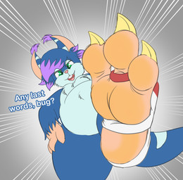 3_toes ambiguous_gender anthro barefoot belly blue_body claws clothing feet fluffy fluffy_chest foot_fetish foot_focus footwear fur fur_markings green_eyes grin grinding grinning_at_viewer lighter_belly looking_at_viewer markings micro motion_lines paws simple_background smile smiling_at_viewer soles solo spread_toes stirrup_legwear stomping teeth_showing thick_thighs toe_claws toes tongue wrinkled_feet wrinkles lunamuenster wildstar luna_muenster_(fursona) chua mammal rodent absurd_res hi_res