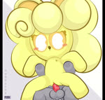 anthro balls blonde_hair blush bodily_fluids cum cum_in_pussy cum_inside duo ejaculation female genital_fluids genitals grey_body hair hands_on_hips male male/female nipples open_mouth penis pupils sitting text vaginal white_pupils yellow_body yellow_eyes freddieindaboxx freddie_r._honeycomb tiberius_magnus domestic_cat felid feline felis mammal 2024 animated high_framerate no_sound short_playtime watermark webm