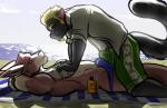 2014 abs anthro arms_behind_head beach bgn biceps black_fur bulge clothing duo erection eye_contact eyewear facial_hair frottage fur gay glasses goatee hair kangaroo lotion lying male marsupial muscles on_back onyx_(character) onyxtanuki pecs penis sand sea seaside shirt shorts sky smile speedo swimsuit tanuki towel water
Rating: Questionable
Score: 10
User: BlackBoltEX
Date: March 07, 2014