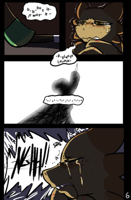 anthro bite blood bodily_fluids clothing crying dialogue duo female horn knife male self_bite shaking simple_background speech_bubble tears text trembling yellow_eyes brradett lernie_(brradett) tim_(brradett) scalie absurd_res comic hi_res