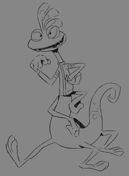 3_toes 4_arms anthro clothed clothing feet grey_background male multi_arm multi_limb simple_background solo toes flookz disney monsters_inc pixar randall_boggs monster reptile scalie 2018 digital_media_(artwork) monochrome