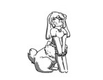 4_legs apron breasts clothed clothing female fur hair maid_apron maid_uniform multi_leg multi_limb partially_clothed scut_tail short_tail simple_background sitting solo tail topwear uniform white_background psychpsyo lagomorph lagomorph_taur leporid leporid_taur mammal mammal_taur rabbit rabbit_taur taur 2022 black_and_white cel_shading digital_drawing_(artwork) digital_media_(artwork) greyscale low_res monochrome shaded sketch