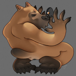 anthro black_nose black_pawpads caricature claws curious feet glory_hole male pawpads peeking_through_gloryhole puckered_anus short_tail simple_background sitting_on_knees soles solo tail tan_body ravuer canid canine canis domestic_dog mammal 1:1 hi_res
