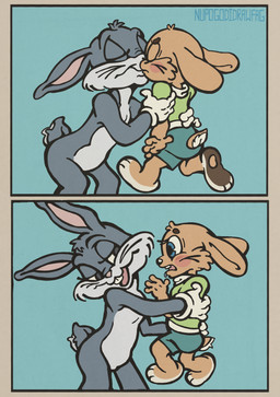 anthro blue_background blue_eyes blush bodily_fluids bottomwear clothing duo eyes_closed gloves handwear kiss_on_lips kissing male male/male saliva shorts simple_background tail toony white_clothing white_gloves white_handwear nupogodidrawfag looney_tunes soyuzmultfilm warner_brothers well_just_you_wait! bugs_bunny zayats_(wjyw) hare lagomorph leporid mammal rabbit comic hi_res