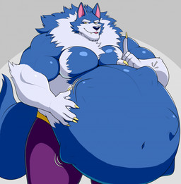 abdominal_bulge anthro anthro_pred belly big_belly blue_body male male_pred muscular muscular_anthro muscular_male oral_vore pecs same_size_vore solo struggling struggling_prey vore hidi capcom darkstalkers mythology jon_talbain canid canine mammal mythological_canine mythological_creature werecanid werecanine werecreature werewolf digital_media_(artwork) hi_res