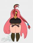 alternate_species big_breasts breasts clothed clothing female front_view hair huge_breasts non-mammal_breasts not_furry open_mouth pink_hair plant pokemorph simple_background solo standing yellow_eyes latiar nintendo pokemon fan_character melanie_mortrose elemental_creature flora_fauna generation_6_pokemon gourgeist humanoid pokemon_(species) 2019 hi_res