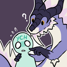 beard duo facial_hair male mane poking sticker stunned vacant_eyes furufoo mythology alrakis_(volp) anon dragon mythological_creature mythological_scalie scalie 1:1